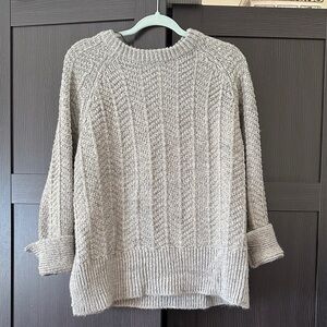 H&M Neutral Textured Crewneck Sweater - Light Gray